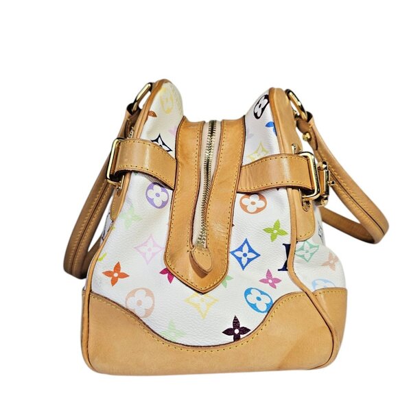 LOUIS VUITTON Takashi Murakami White Multicolor Claudia Speedy Satchel Shoulder - Picture 6 of 16